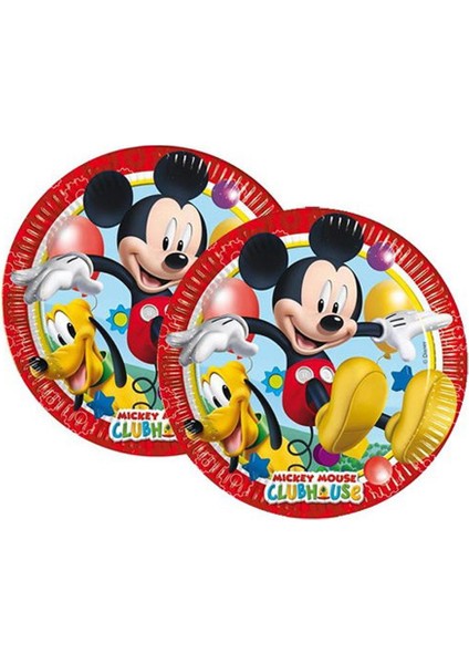 Mickey Mouse Temalı Karton Tabak Bardak Seti - 8 Kişilik