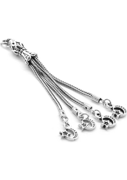 Ayyıldız Tasarım 4lü Kamçı 925 Ayar Gümüş Püskül