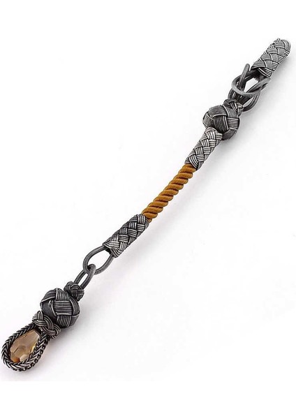 Hardal Renk Zirkon Taşlı 1000 Ayar Gümüş Kazaz Püskül fiyatları