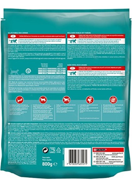 One Bifensis Yetişkin ve Kısırlaştırılmış Kediler Için Somonlu Tam Kuru Kedi Maması 800GR
