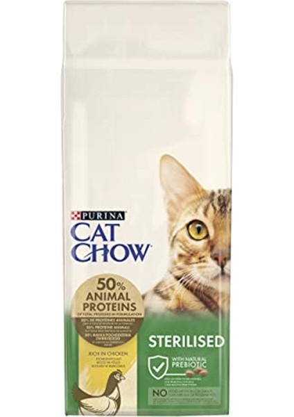 Cat Chow Sterilised Tavuklu Kısırlaştırılmış Yetişkin Kedi Maması 15 kg