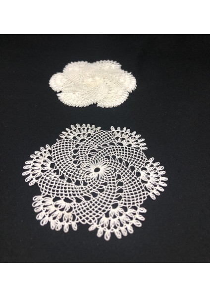 6 Parça El Emeği Iğne Oyası Çarkıfelek Motif Bardak Altı