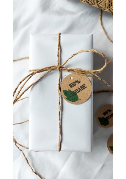 Kraft Organic Etiket Gıda Etiketi Delikli 4x4 cm 50 Adet