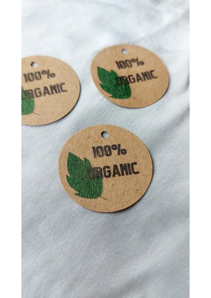 Kraft Organic Etiket Gıda Etiketi Delikli 4x4 cm 50 Adet
