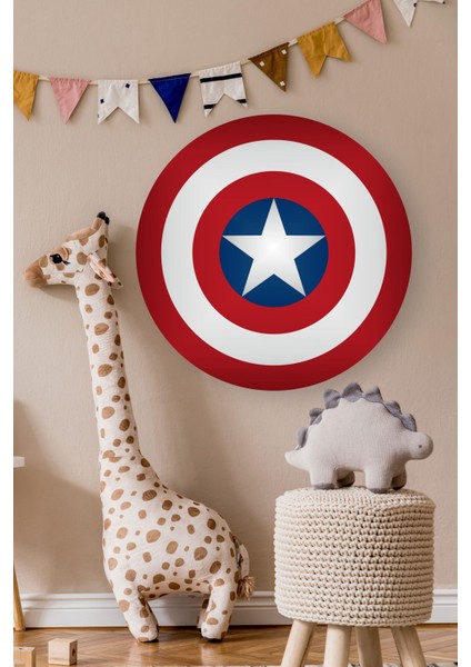 Kaptan Amerika (60X60 Cm) Captain America Süper Kahraman Duvar Sticker