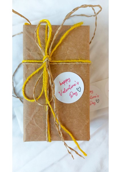 Yapışkanlı Etiket Happy Valentine's Day Sevgililer Günü Etiketi 3 Cm 50 Adet