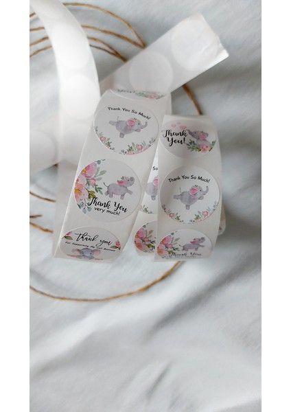 Yapışkanlı Etiket Thank You Filli 2,5 Cm 50 Adet