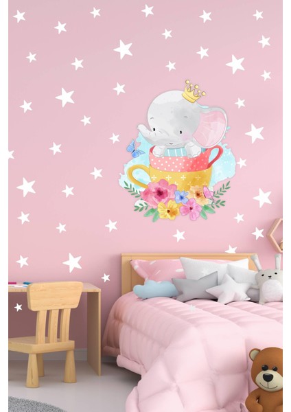 Sevimli Fil ve Yıldızlar Çocuk Odası Sticker fiyatları