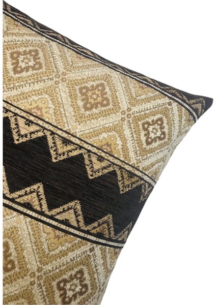 Geometrik Desenli Krem-Kahverengi Kırlent Kılıfı 45CM*45CM modelleri