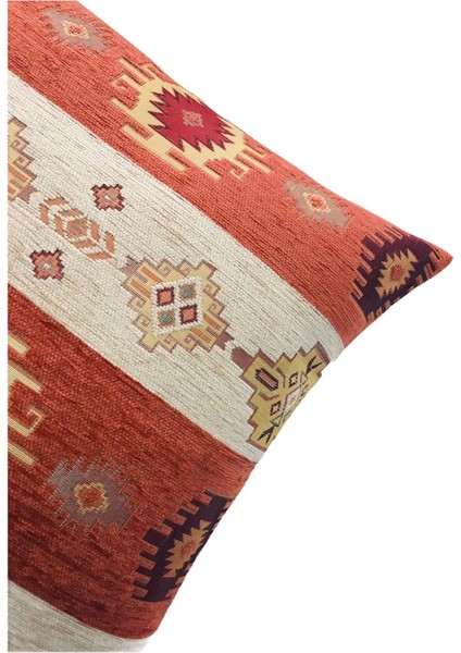 Kilim Desenli Kiremit Kırlent Kılıfı 45CM*45CM