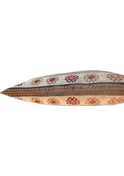 Şerit Desenli Beyaz Kırlent Kılıfı 45CM*45CM