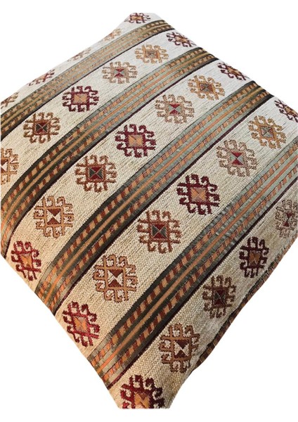 Şerit Desenli Krem Kırlent Kılıfı 45CM*45CM