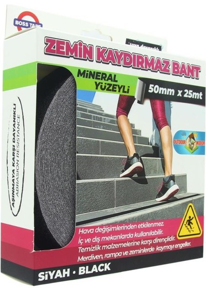 Boss Siyah Merdiven Kaydırmaz 50mmx25mt Bant fırsatları