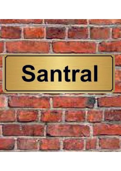 Altın Renk 10x20 Cm Santral Yazılı Metal Yönlendirme Levhası