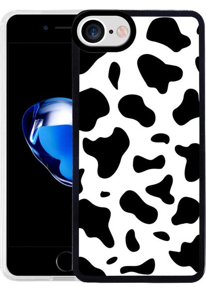 Apple iPhone SE 2022 / iPhone SE 2020 / iPhone 8 / iPhone 7 Kılıf M-Fit Desenli Kapak Cow NO1 Renkli