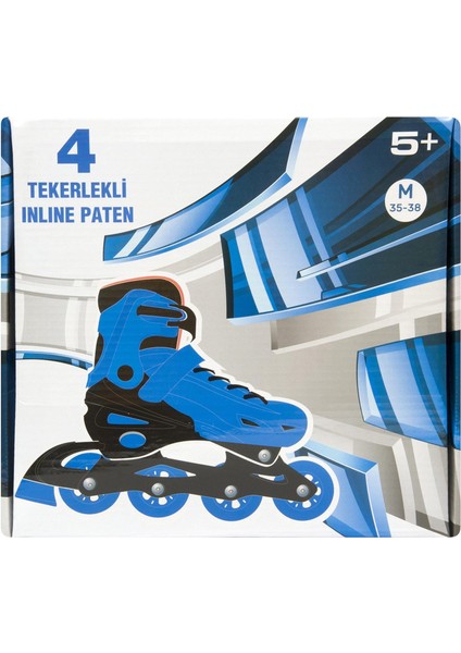 4 Tekerlekli Inline Paten 35 - 38 Mavi