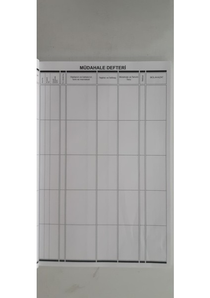Müdahale Defteri 400 Sayfa