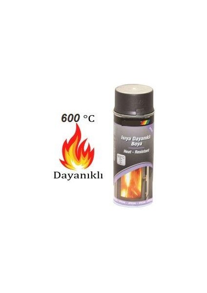 Isıya Dayanıklı Sprey Boya 600 C°Metalik Gri 400 Ml Egsoz Boyası