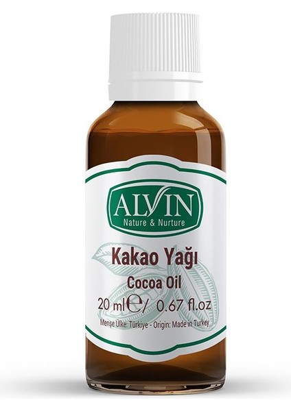 Kakao Yağı, Soğuk Sıkım, %100 Saf ve Doğal, 20 ml