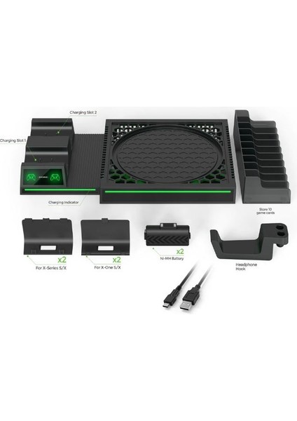 Xbox Series x Fanlı Şarj Kitli Stand