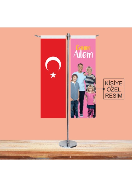 Canım Ailem 2 Kişiye Özel Bayrak
