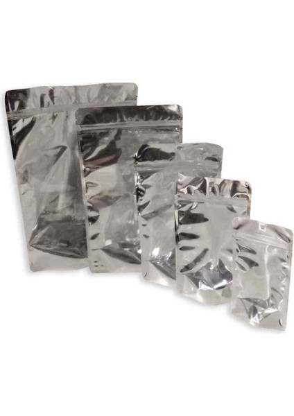 Şeffaf Metalize Kilitli Doypack 160x270x80 mm 25 li Paket