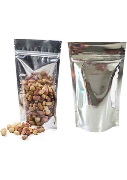 Şeffaf Metalize Kilitli Doypack 160x270x80 mm 25 li Paket