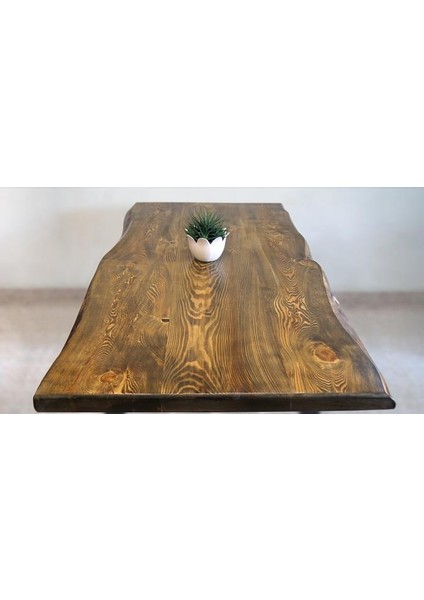 Doğal Ağaç Masif Kütük Masa 90CM x 120CM ( Metal Ayak ) fırsatları