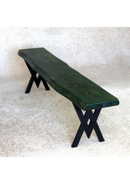 Doğal Ağaç Masif Bank Bench 120 Cm( Metal Ayak )
