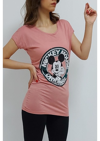 Baskılı Tişört Pudra