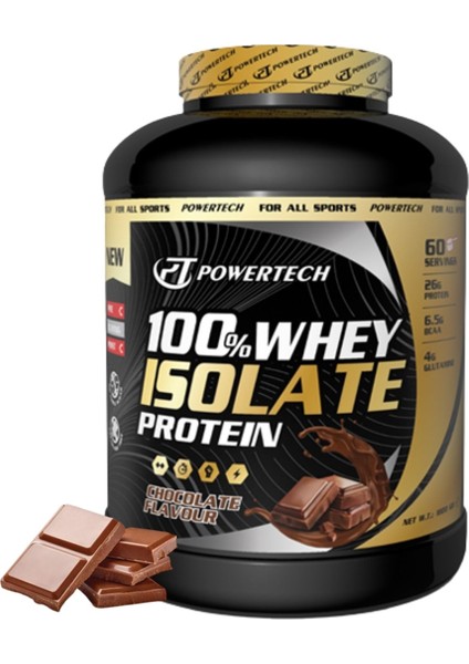 Powertech %100 Isolate Whey Protein Tozu Çikolata Aromalı 1,8 kg