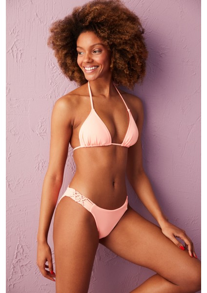 Parlak Turuncu Basic Macrame Bikini Altı fiyatları