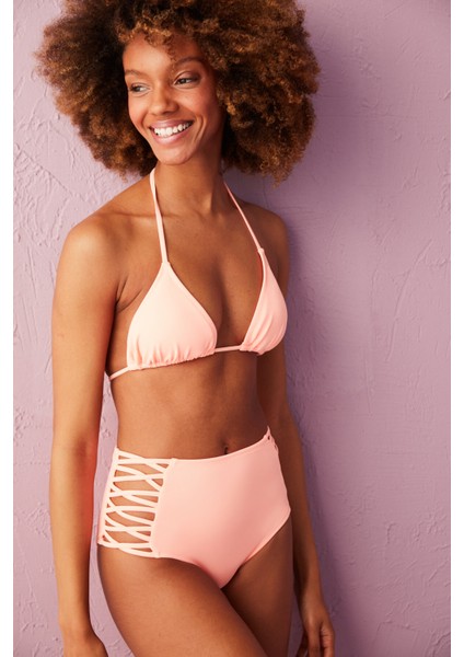 Parlak Turuncu Basic Hight Fashion Bikini Altı