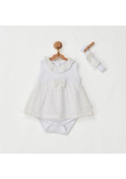 AC22503 Floral Street Bebek Elbise Takım White