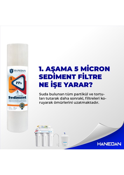 H-MAX Reverse Osmosis System H-MAX Açık Kasa Çift Sedimentli Süper Membran 80 Gpd Membran Su Arıtma Cihazı