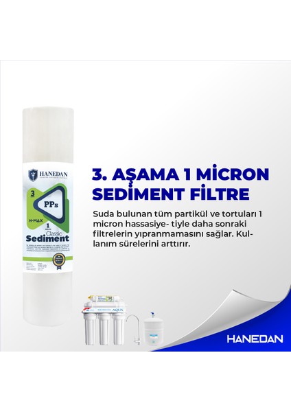 H-MAX Reverse Osmosis System H-MAX Açık Kasa Çift Sedimentli Süper Membran 80 Gpd Membran Su Arıtma Cihazı