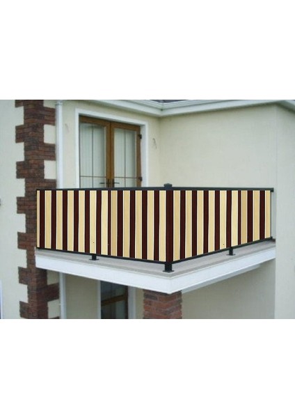 Balkon Demiri Perdesi Bağcıklı Kahverengi Sarı 80 x 450 cm