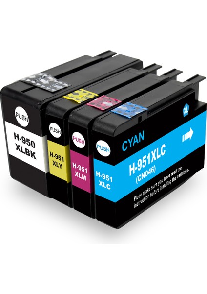 Hp A7F65A Yazıcı Kodu, 4 Renk (950XL-951XL) Muadil Kartuş,