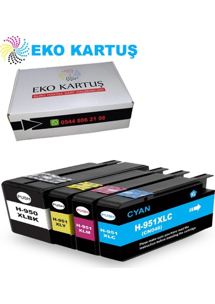 Eko Kartuş Hp Officejet Pro 8100 Eprinter 4 Renk (950XL-951XL) Muadil Kartuş,