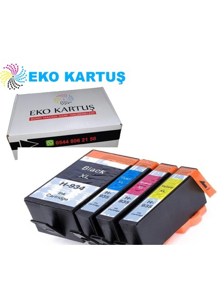 Hp E3E03A Yazıcı Kodu, 4 Renk (934XL-935XL) Muadil Kartuş fiyatları
