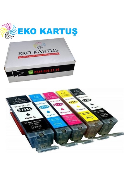 Eko Kartuş Canon Pixma TS-6050 5 Renk PGI-570 CLI-571 Muadil Kartuş,