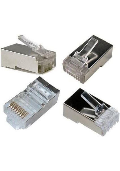 Boblov Rj 45 Metal Jak Konnektör 8P8C 100 Adet RJ45