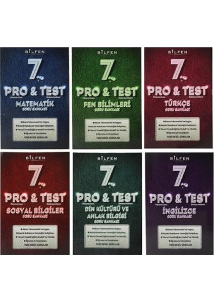 Pro Test 7. Sınıf Tüm Dersler Soru Bankası Set