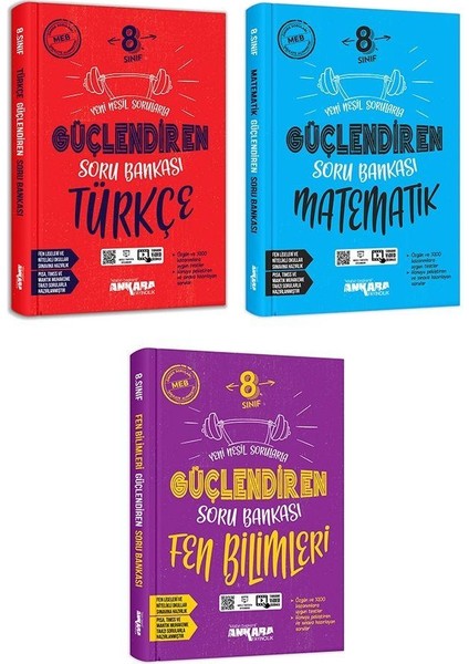 8.Sınıf Türkçe Matematik Fen Bilimleri Güçlendiren 3'lü Set