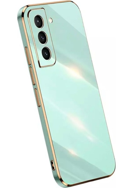 S22 Plus Uyumlu Kılıf Kamera Lens Korumalı Gold Parlak Kenra Elitcase