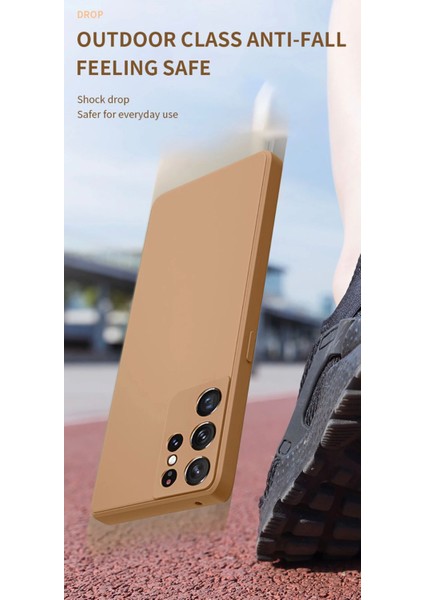 Samsung Galaxy S22 Ultra Uyumlu Kılıf Yumuşak Kamera Lens Korumalı Silikon Içi Kadife