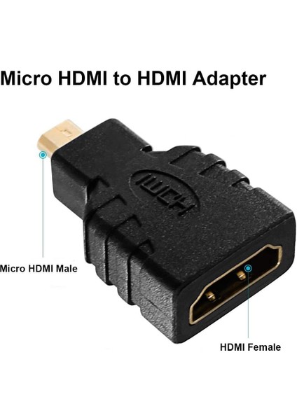 Micro HDMI Dönüştürücü HDMI Dişi (Tip-A) - Mikro HDMI Erkek (Tip-D) Mikro HDMI