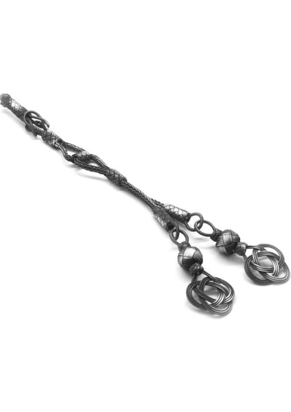 Eskitme Renk 1000 Ayar Gümüş 2li Kazaz Püskül