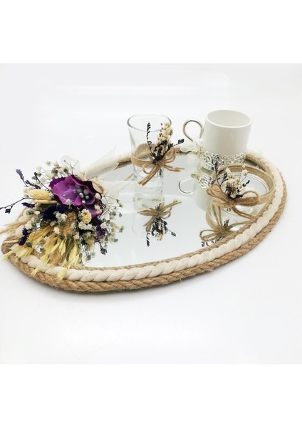 Damat Kahve Fincanı Tepsisi (1 Adet) Mor - 53179