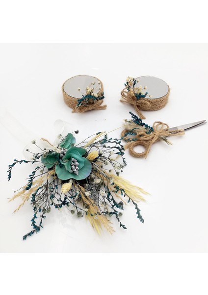 Söz Nişan Yüzük Tepsisi Aksesuarları (1 Adet) Turkuaz - 53943